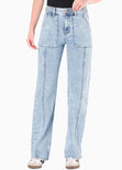 Jean tiro medio silueta recta Huracán color azul para mujer - Flashy