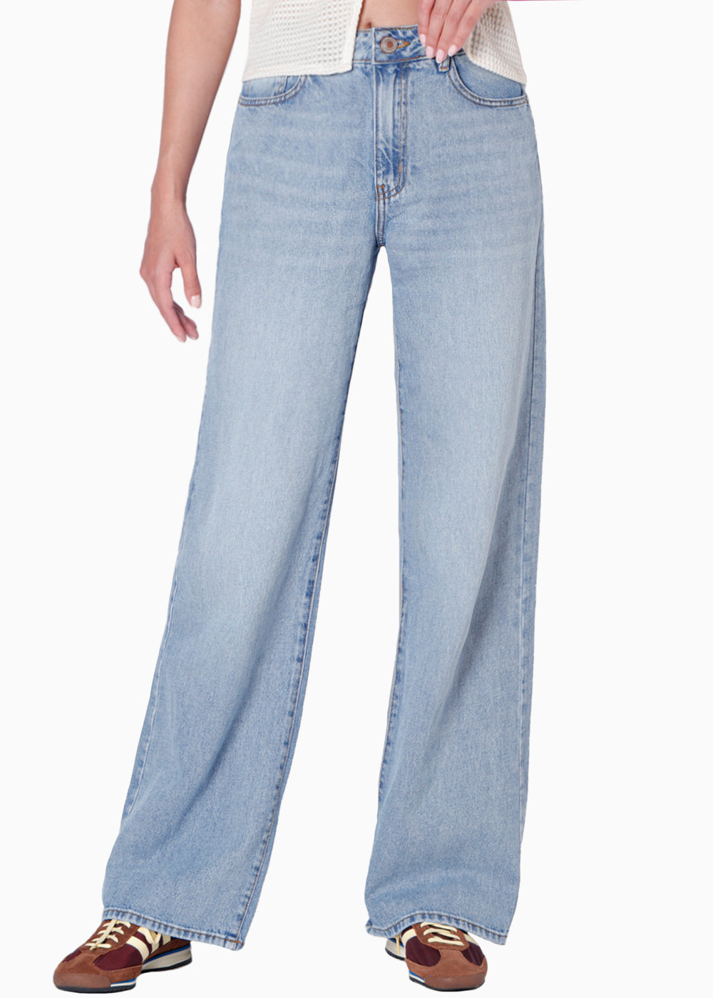 Jean wide leg de tiro medio KAIA - Main Image