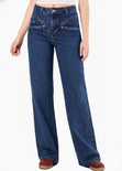 Jean wide leg tiro alto detalle cadera - LYRATA