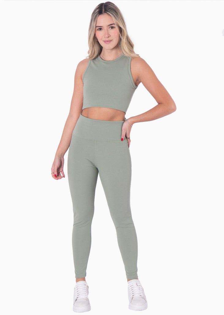 Legging deportivo color verde para mujer - Flashy