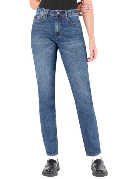 Mom jean de tiro alto para mujer - Flashy