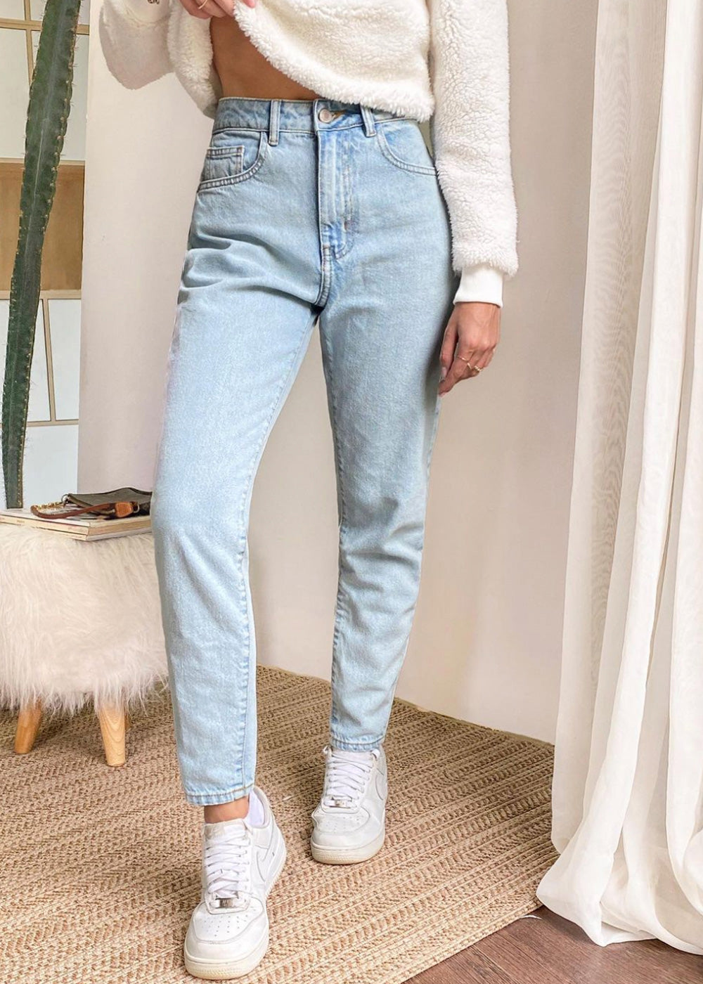 Mom Jean Color Azul Claro Flashy Colombia