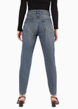 Mom jean color azul, denim para mujer - Flashy
