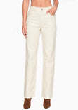 Mom jean tiro alto de color crema - FRAILE