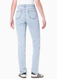 Mom jean tiro alto color azul para mujer - Flashy