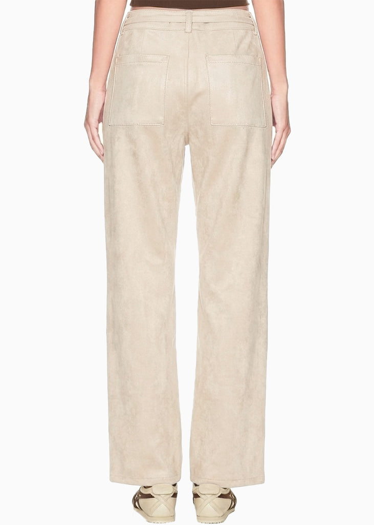 Pantalón en gamuza con anudado en pretina - TEXAS