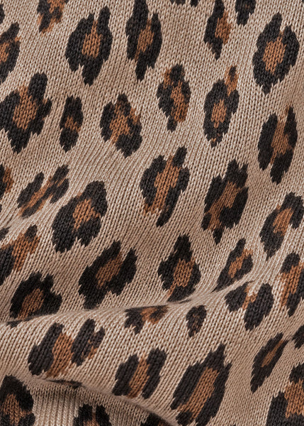 Pantalón sin prenses con tela tejida de animal print - ALEMANIA