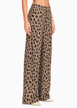 Pantalón sin prenses con tela tejida de animal print - ALEMANIA