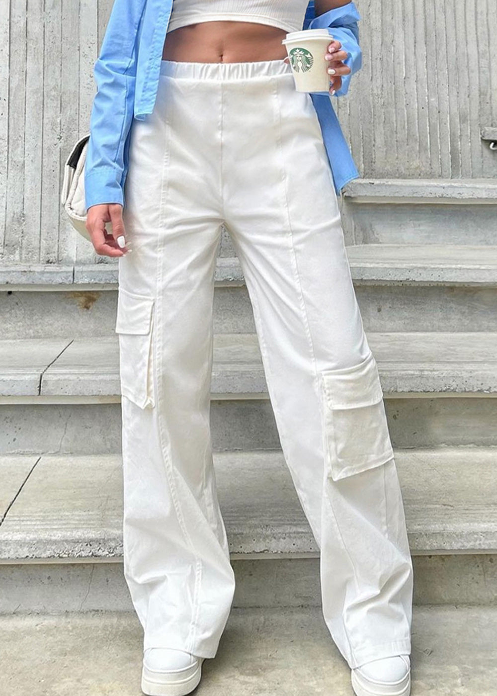 Pantalon Tipo Cargo con Elastico y Bolsillos Laterales Flashy Colombia