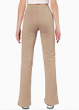 Pantalón tipo legging stretch con abertura color café para mujer - Flashy