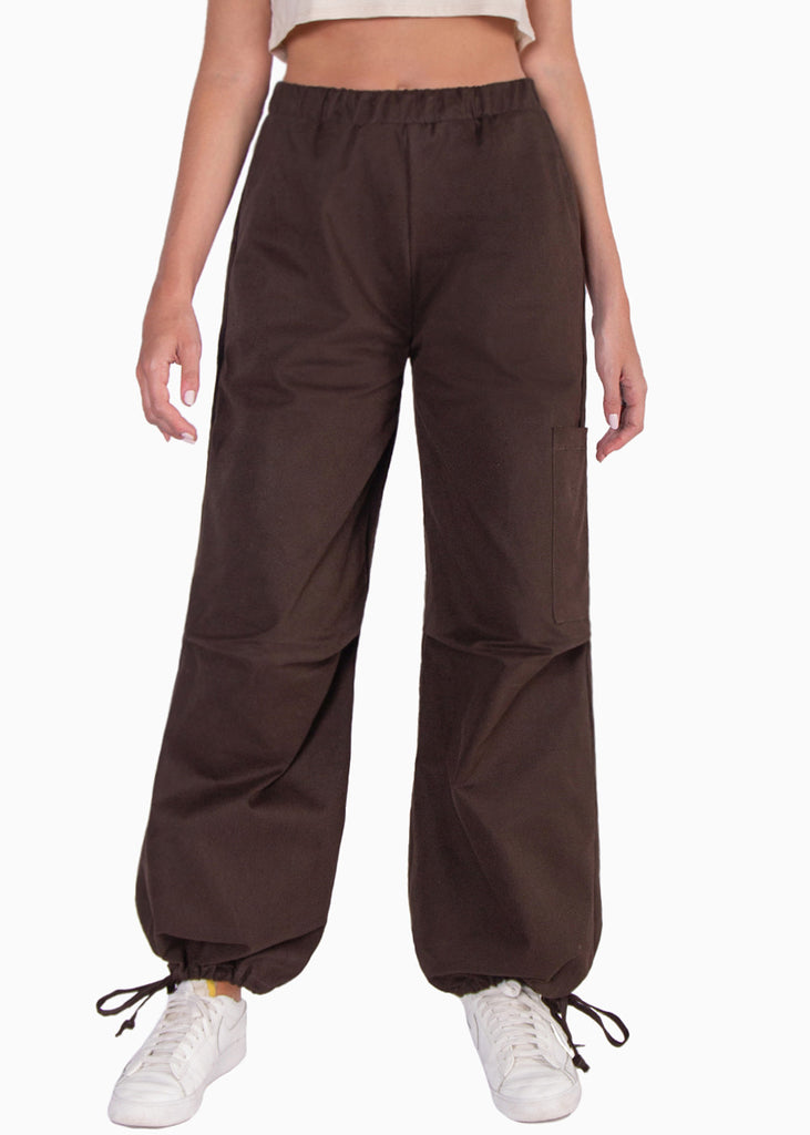 Pantalón tipo parachute con elástico y bolsillos laterales  para mujer - Flashy