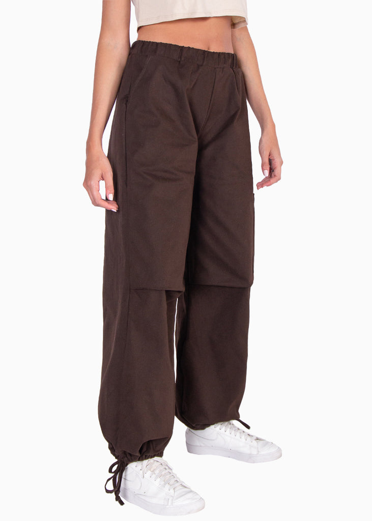 Pantalón tipo parachute con elástico y bolsillos laterales  para mujer - Flashy