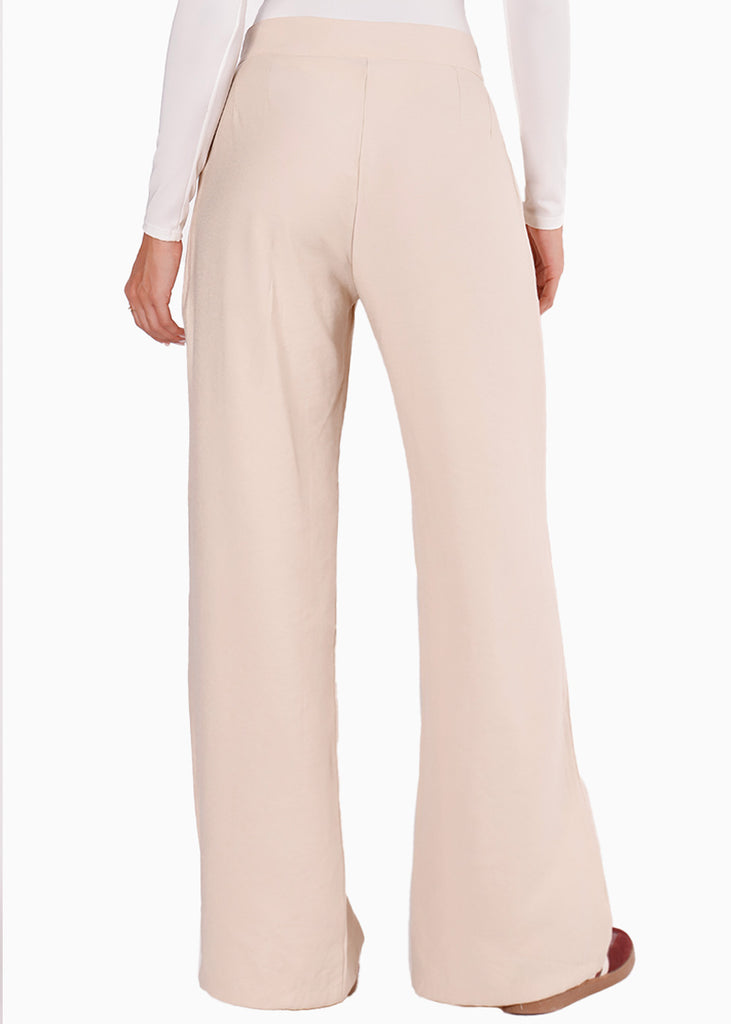 Pantalón wide leg con pretina cruzada para mujer - Flashy