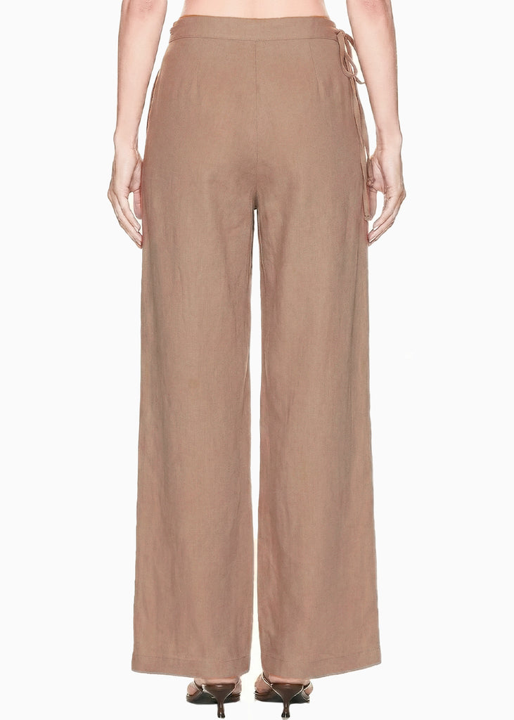 Pantalón wide leg con pretina larga cruzada - MINNESOTA