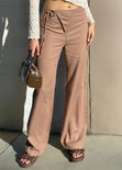 Pantalón wide leg con pretina larga cruzada - MINNESOTA