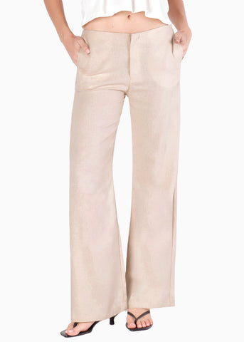 Pantalon wide leg lino sin pretina - MARBELLA