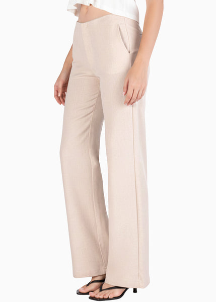Pantalon wide leg lino sin pretina - MARBELLA