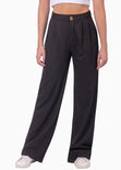 Pantalón wide leg tiro alto color negro para mujer - Flashy