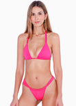 Panty de vestido de baño con cobertura ajustable color fucsia para mujer - Flashy