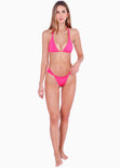 Panty de vestido de baño con cobertura ajustable color fucsia para mujer - Flashy