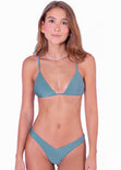 Panty de vestido de baño con la pretina en v color azul para mujer - Flashy
