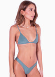 Panty de vestido de baño con la pretina en v color azul para mujer - Flashy