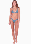 Panty de vestido de baño con la pretina en v color azul para mujer - Flashy