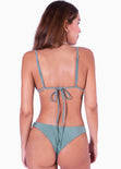 Panty de vestido de baño con la pretina en v color azul para mujer - Flashy
