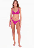 Panty de vestido de baño con la pretina en v y anudados en costados color magenta para mujer - Flashy