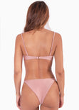 Panty de vestido de baño con tiras en los costados color rosado para mujer - Flashy