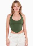 Top cuello halter tipo corset - CAMPANILLA.VERDE