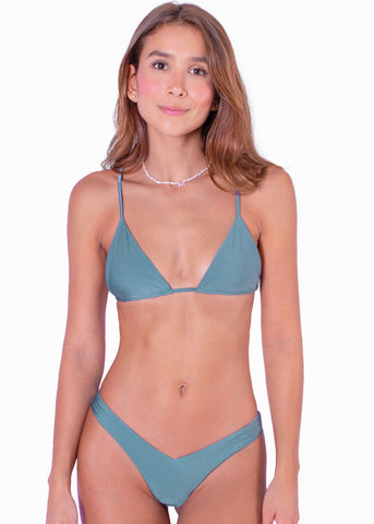 Top de vestido de baño de triángulo color azul para mujer - Flashy