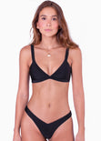 Top de vestido de baño de triángulo color negro para mujer - Flashy