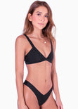 Top de vestido de baño de triángulo color negro para mujer - Flashy
