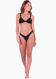 Top de vestido de baño de triángulo color negro para mujer - Flashy