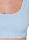 Top deportivo de tiras con escote cuadrado color azul para mujer - Flashy