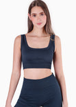 Top deportivo de tiras con escote cuadrado para mujer - Flashy