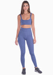 Top deportivo de tiras con ruche color azul para mujer - Flashy