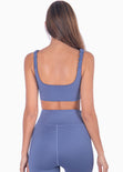 Top deportivo de tiras con ruche color azul para mujer - Flashy