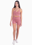 Top deportivo de un hombro color rosado para mujer - Flashy