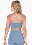 Top deportivo de un hombro color azul para mujer - Flashy