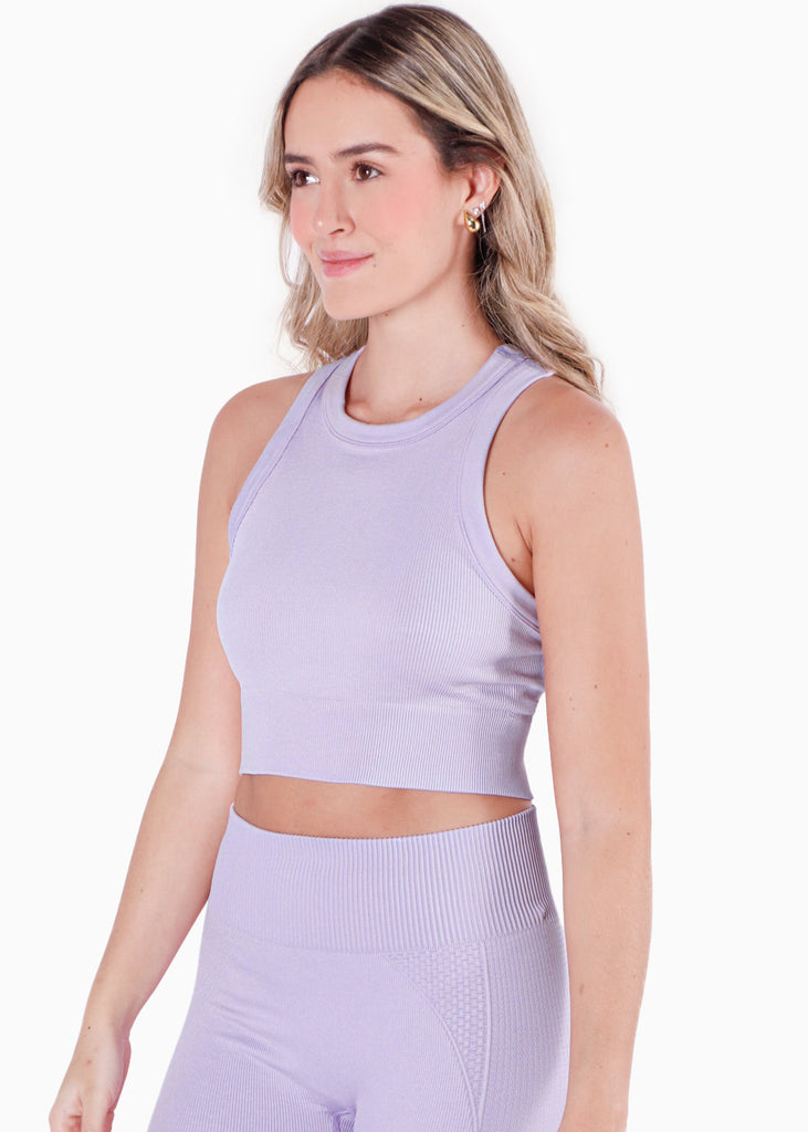 Top deportivo sin mangas color lila para mujer - Flashy