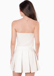 Vestido corto con tablas color blanco, marfil para mujer - Flashy