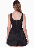 Vestido corto de tiras tipo corset con falda englobada color negro para mujer - Flashy