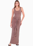 Vestido largo con amarre en cadera - PALMARES
