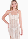 Vestido largo de tiras y de malla para mujer - Flashy
