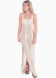 Vestido largo de tiras y de malla para mujer - Flashy