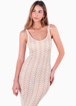 Vestido manga sisa con escote en U para mujer - Flashy