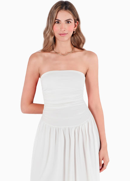 Vestido strapples falda suelta - VERANO