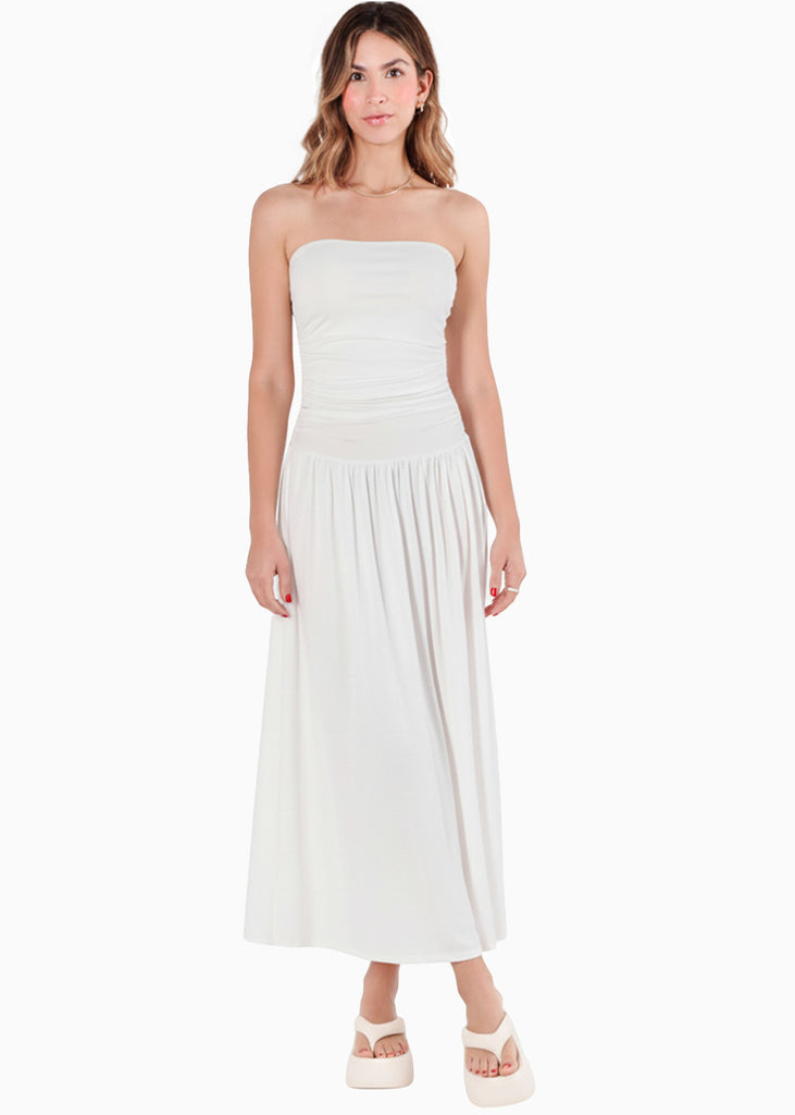 Vestido strapples falda suelta - VERANO